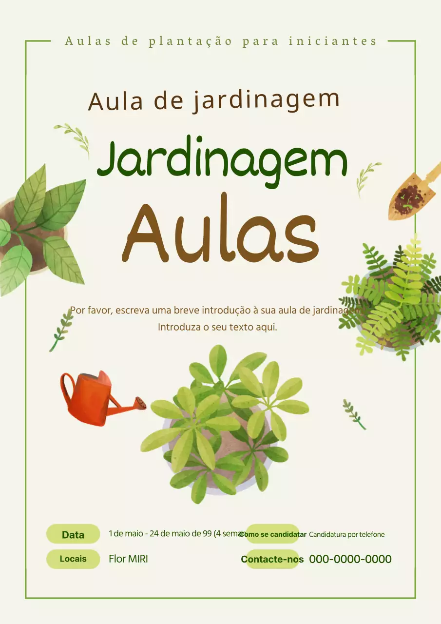 Promover aulas de jardinagem verde e castanha