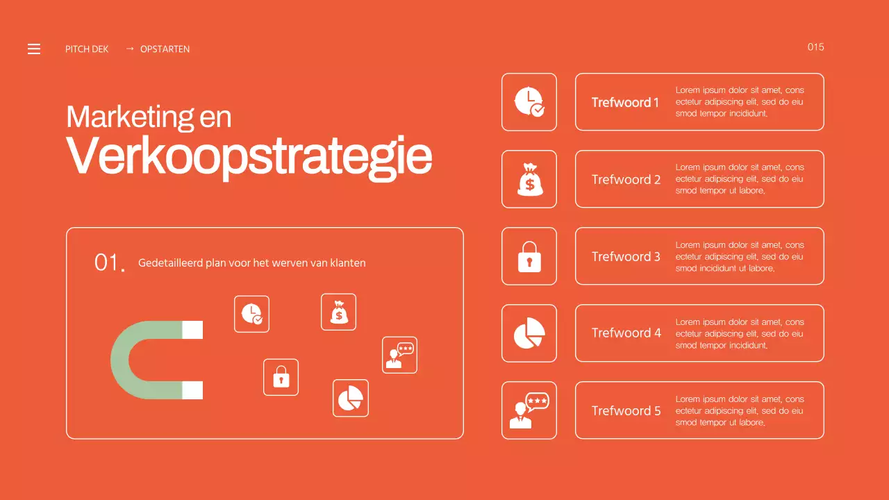 Orange Bold Business Startup Pitch Deck Voorstel