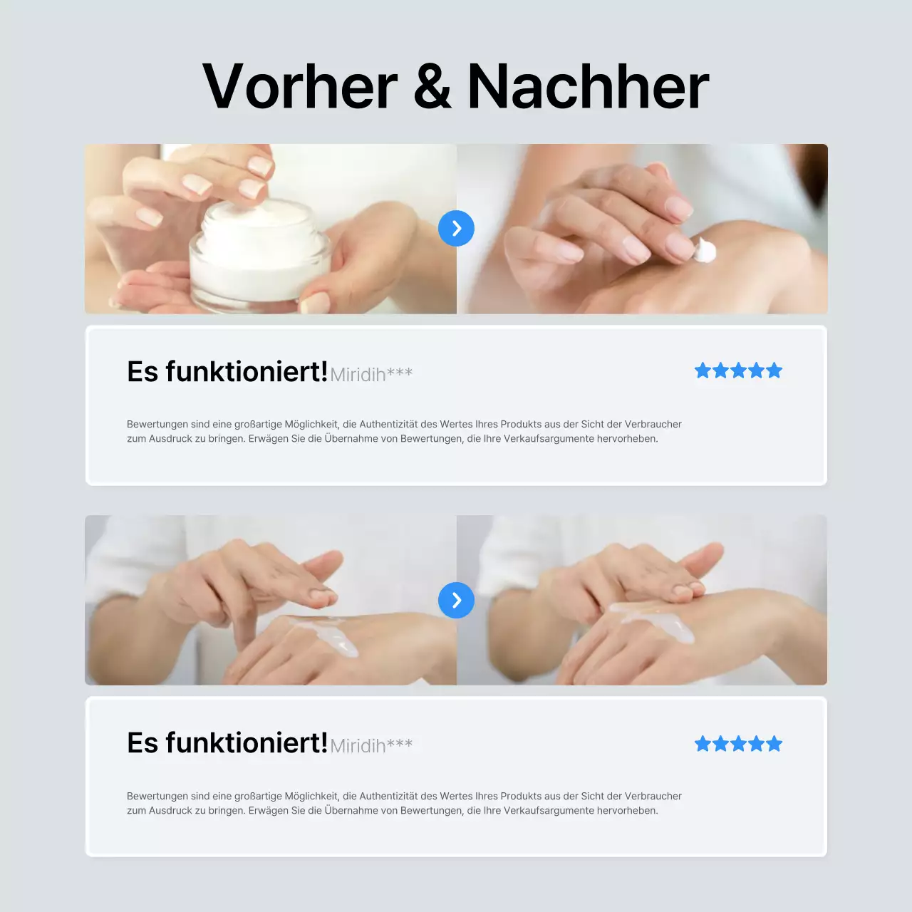 Fördern Sie trendige Modeberichte in Blau und Grau