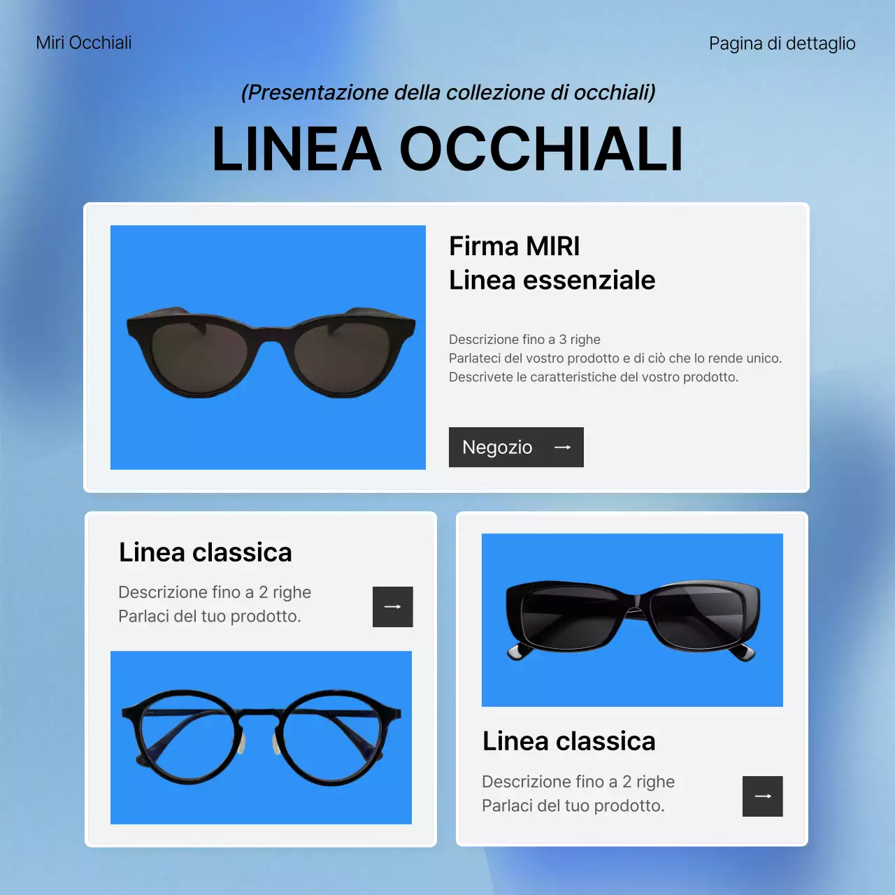 Descrivere e promuovere la moda di tendenza in blu e bianco