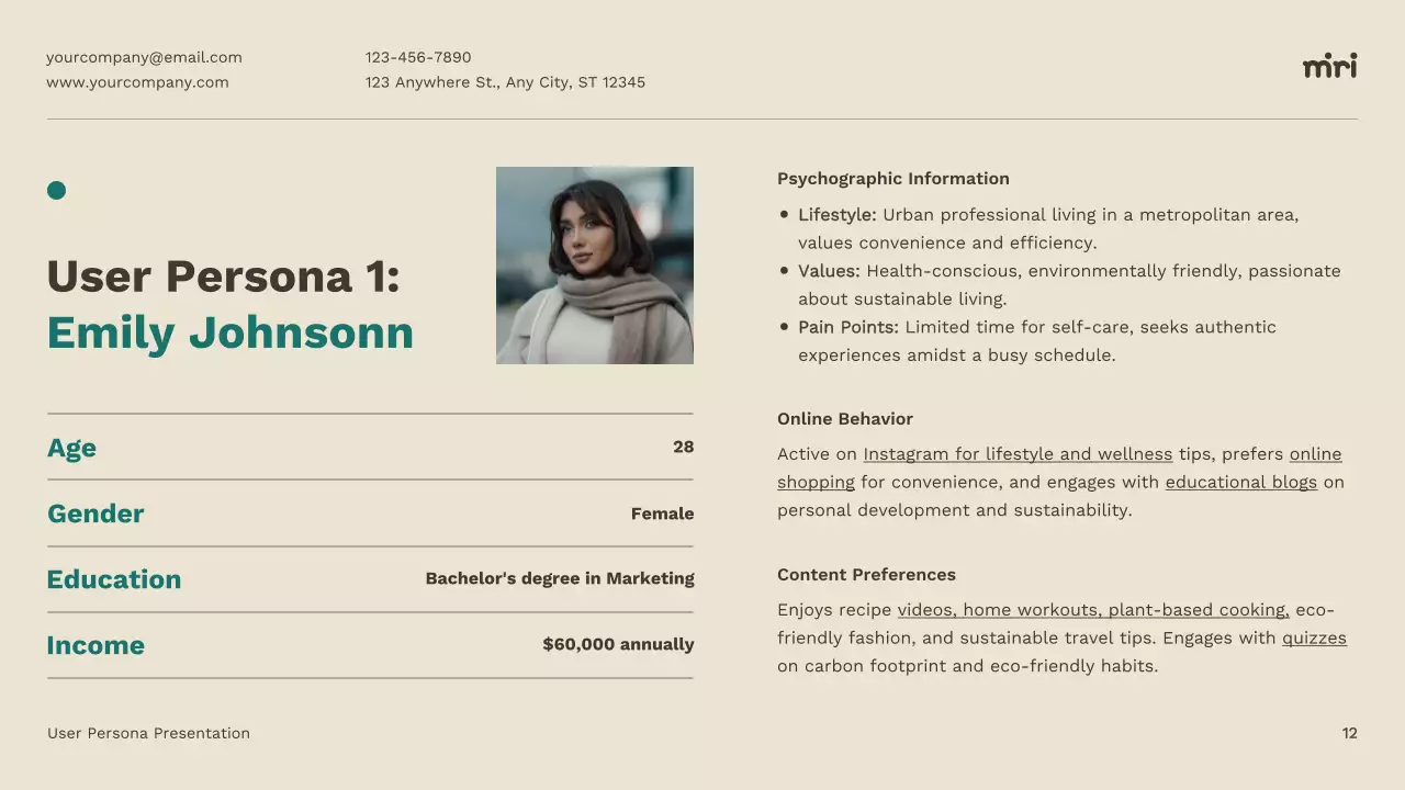 Teal Professional User Persona Guide Presentation