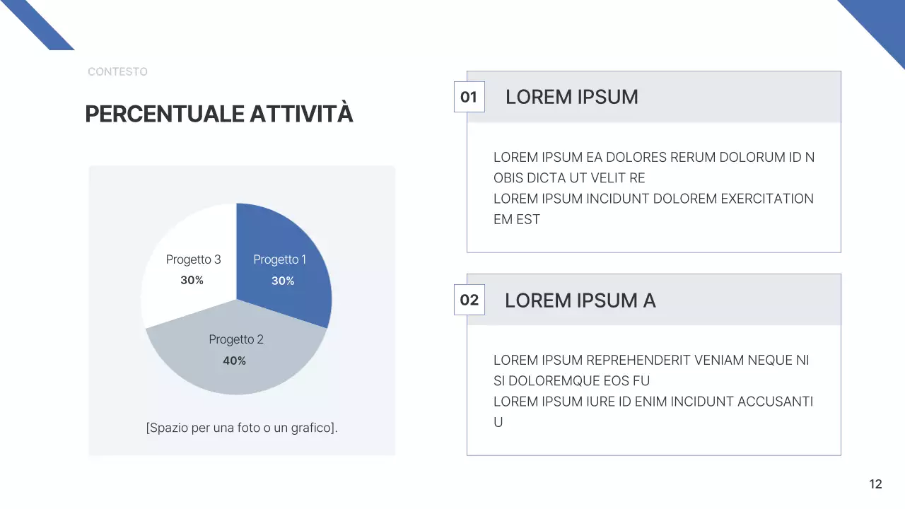 Una semplice relazione aziendale in blu e azzurro