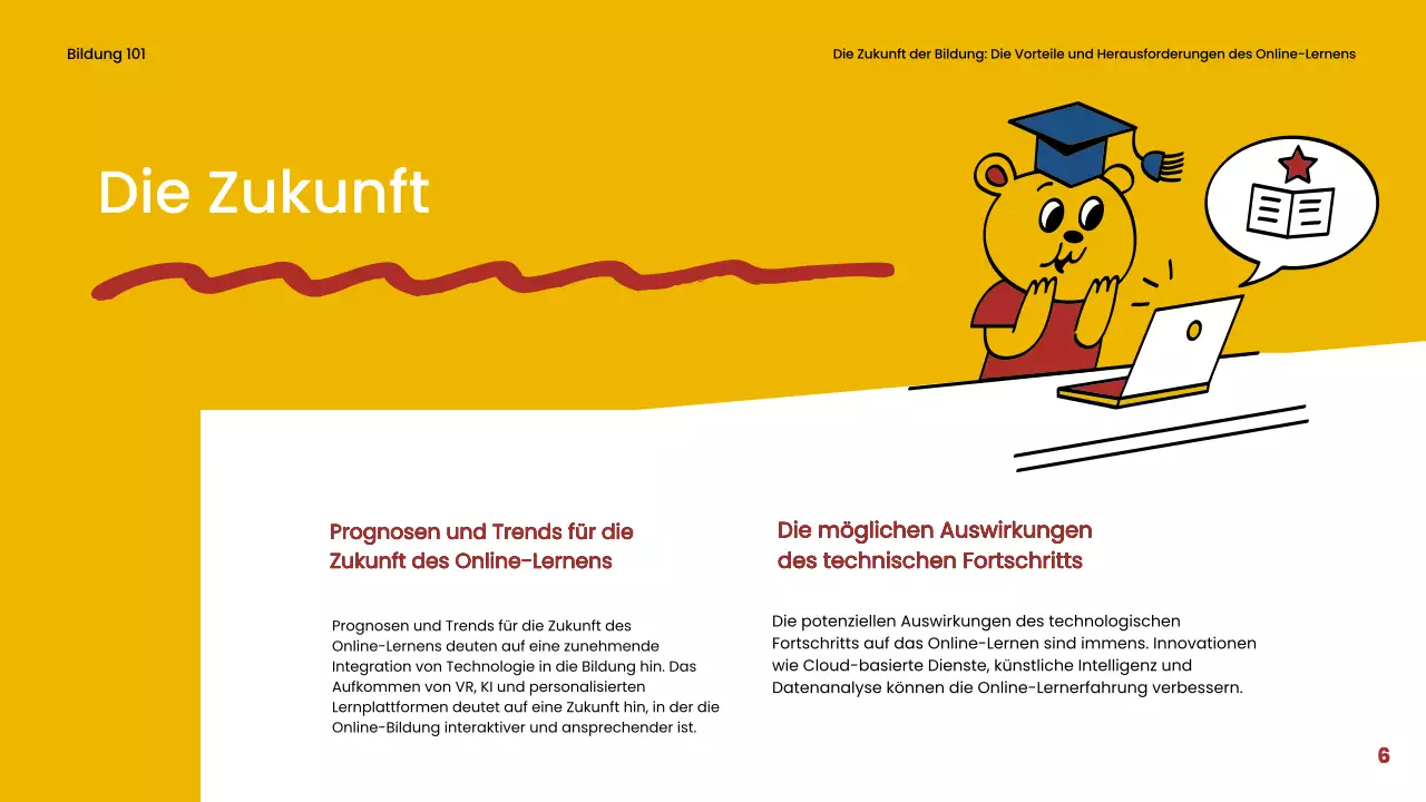 Blau und Rot Einfaches Online-Lernmaterial