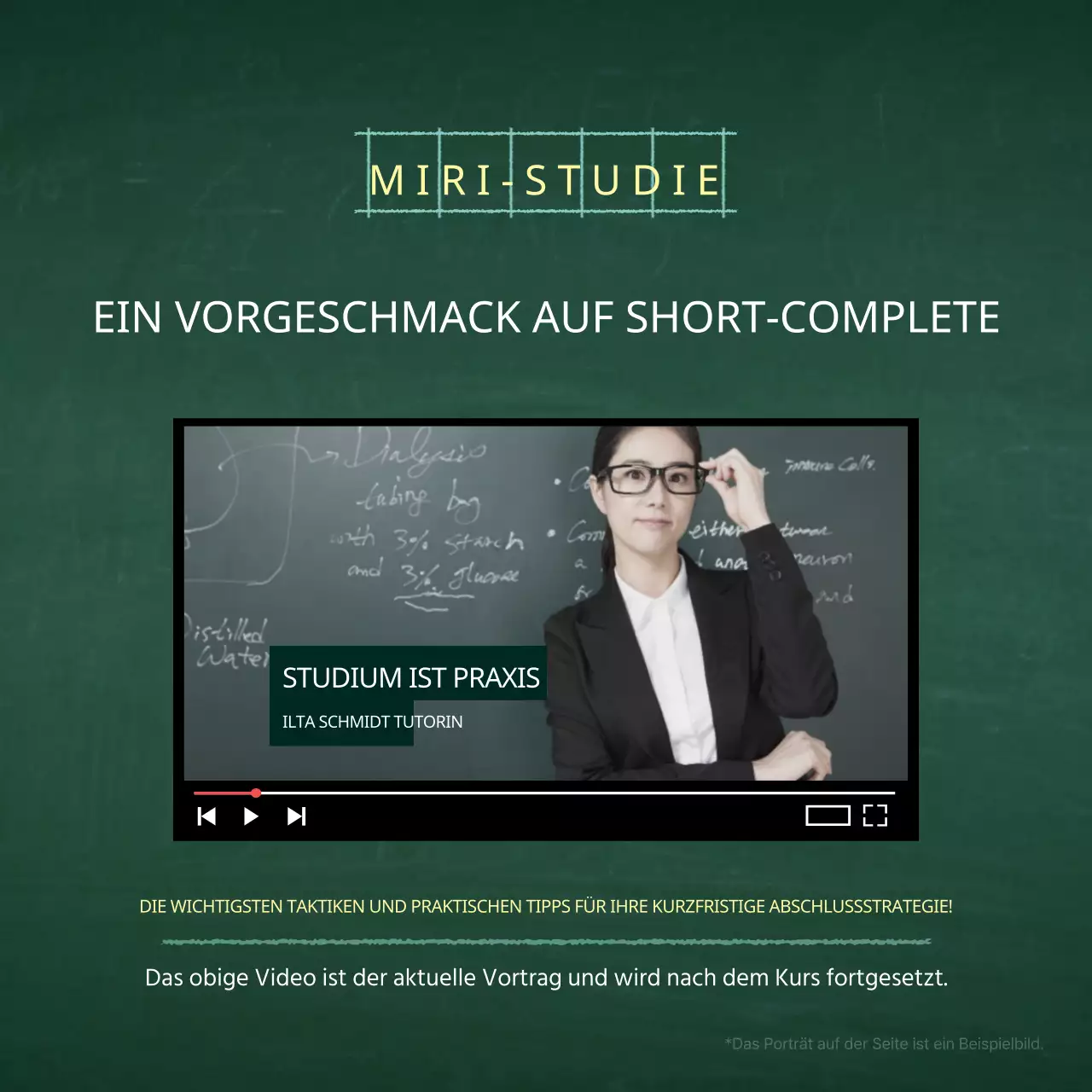 Ein einfacher grün-weißer Schulprospekt