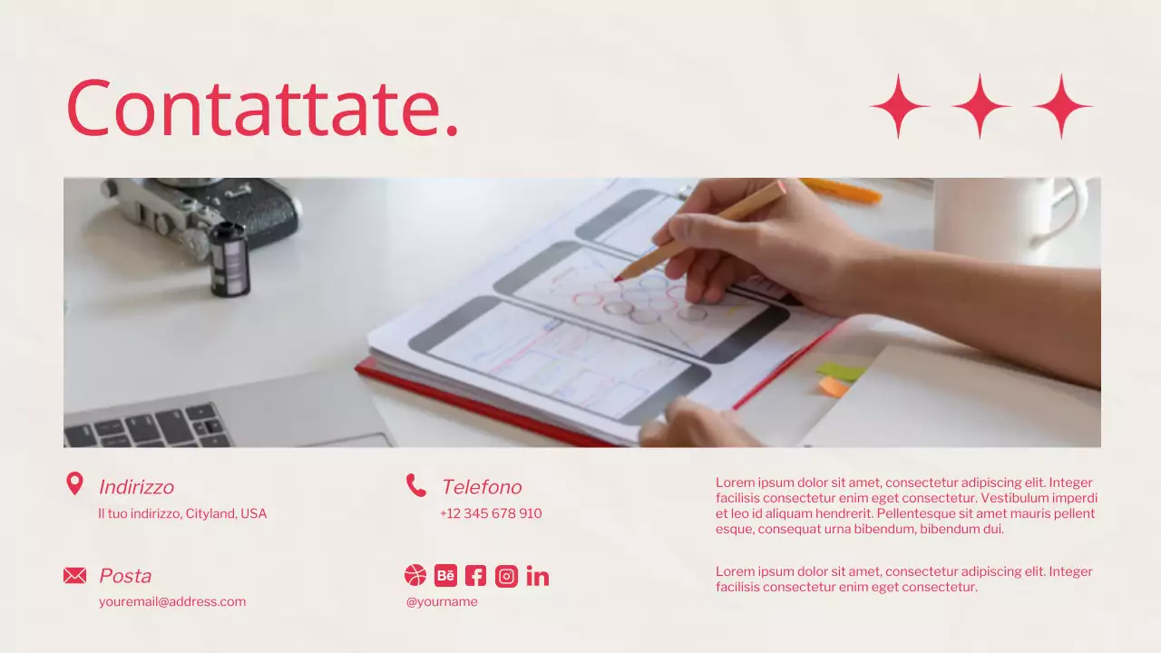 Portafoglio del designer grafico Red Trend