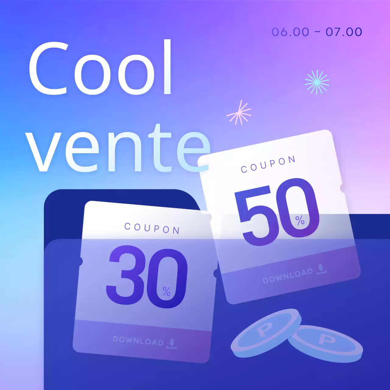 Promouvoir les événements estivaux avec des touches de violet et de bleu