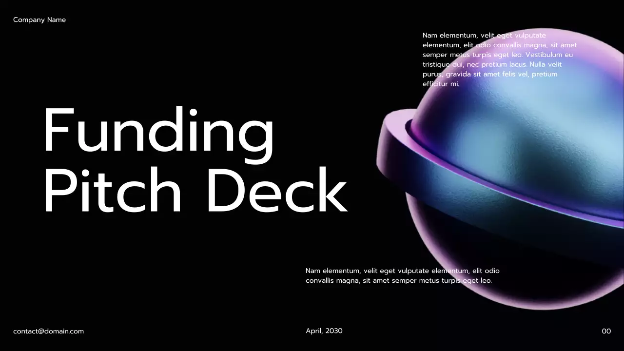 블랙 모던 펀딩 피치 프레젠테이션