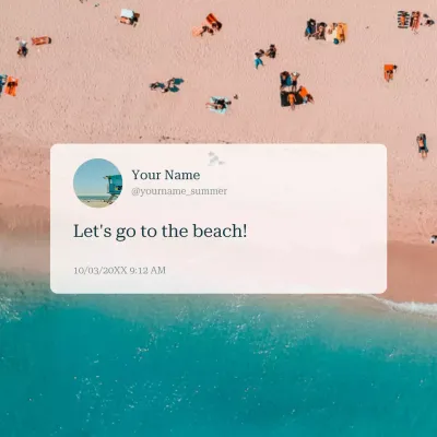 Coral Modern Beach Announcement Social Media Post