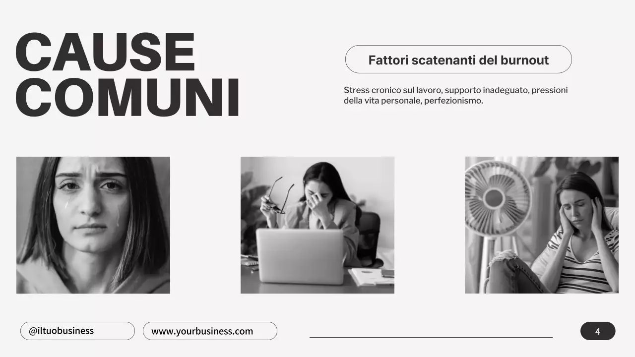 Grigio Nero Minimalista Consigli per il burnout emotivo