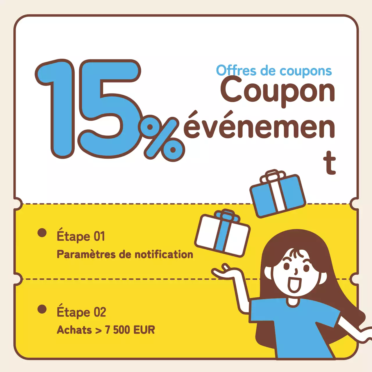 Simple jaune et bleu clair recherche d'emploi à l'étranger promotion des médias sociaux