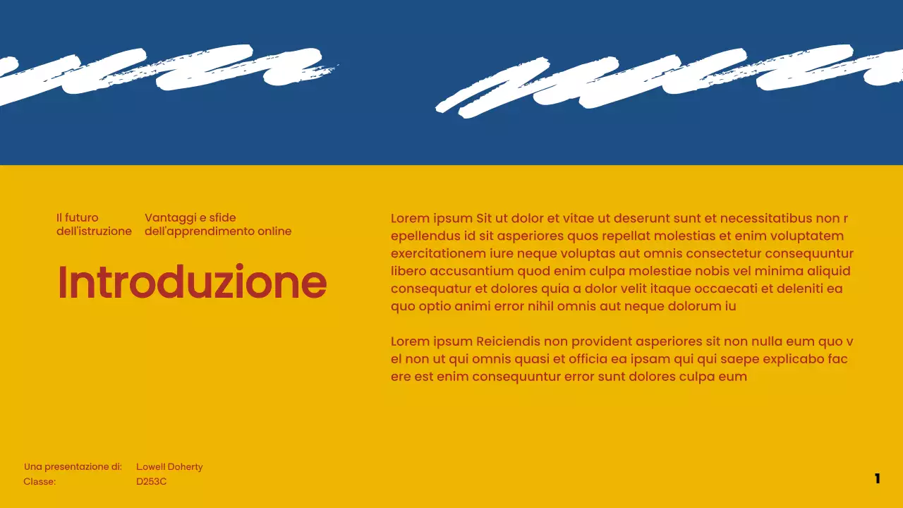 Blu e rosso Materiale di classe semplice per l'apprendimento online