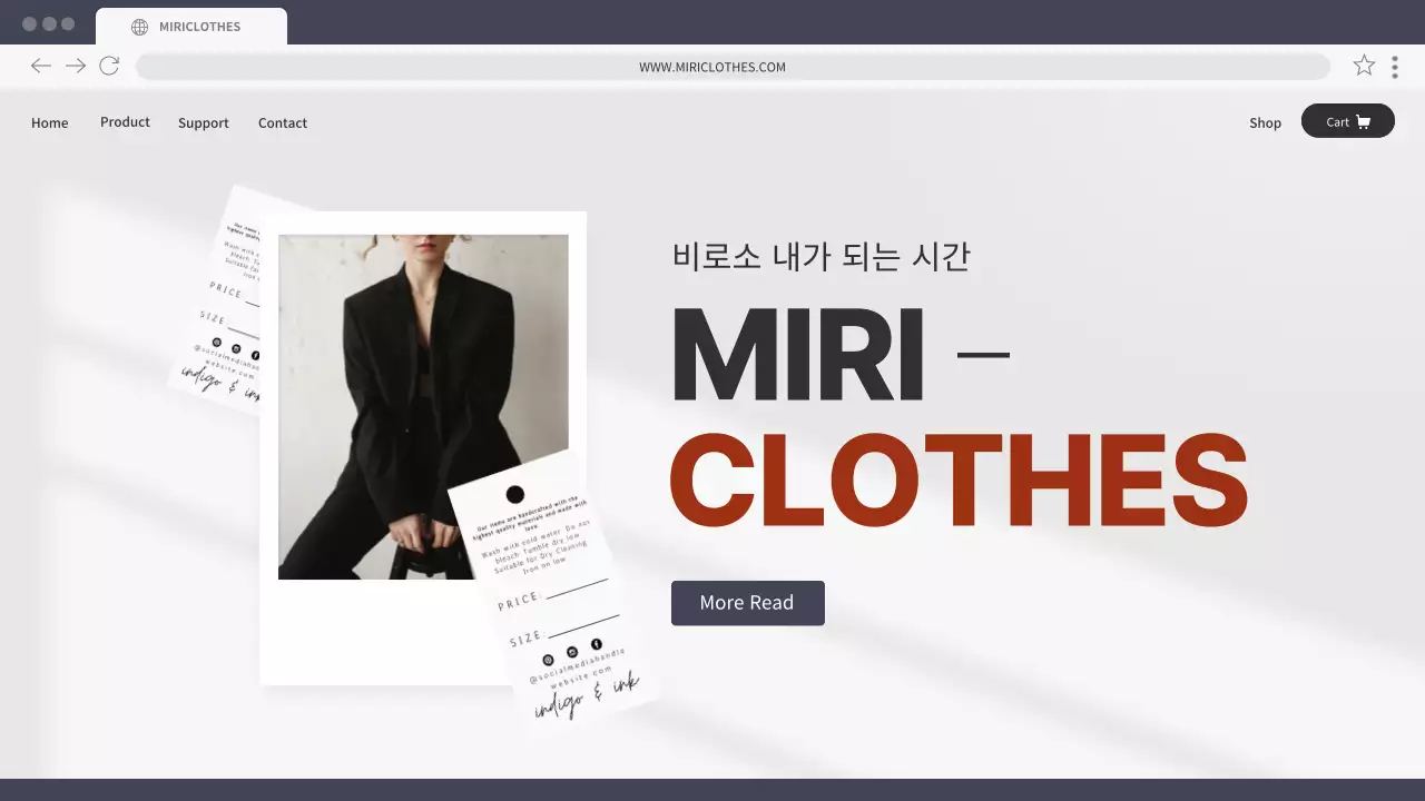 빨강과 흑백의 럭셔리한 패션 웹사이트 랜딩페이지 소개서