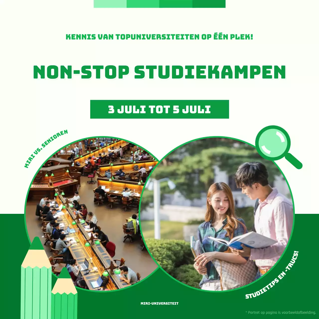 Een schattig mentorkamp in chartreuse en groen promoten