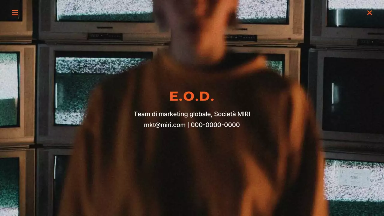 Rapporti di marketing di tendenza in nero e arancione