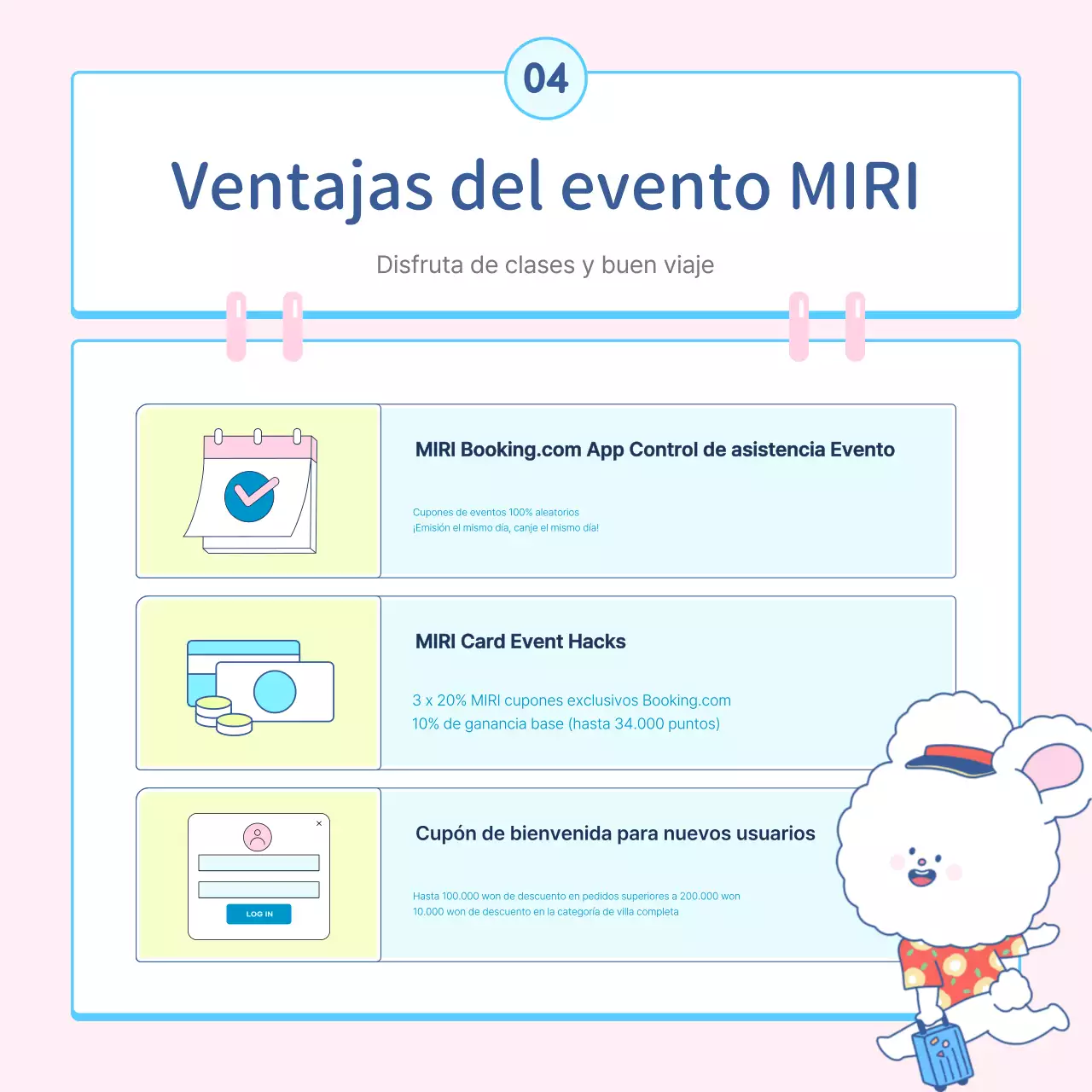 Un bonito anuncio de casa de veraneo en azul claro y rosa