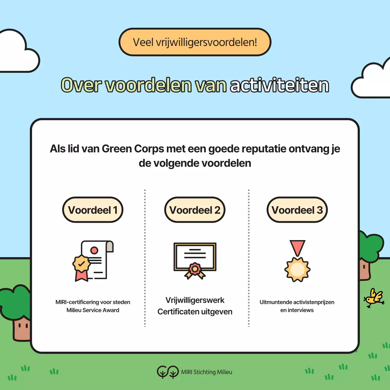 Wervingscampagne voor groene en gele universitaire milieuvrijwilligers