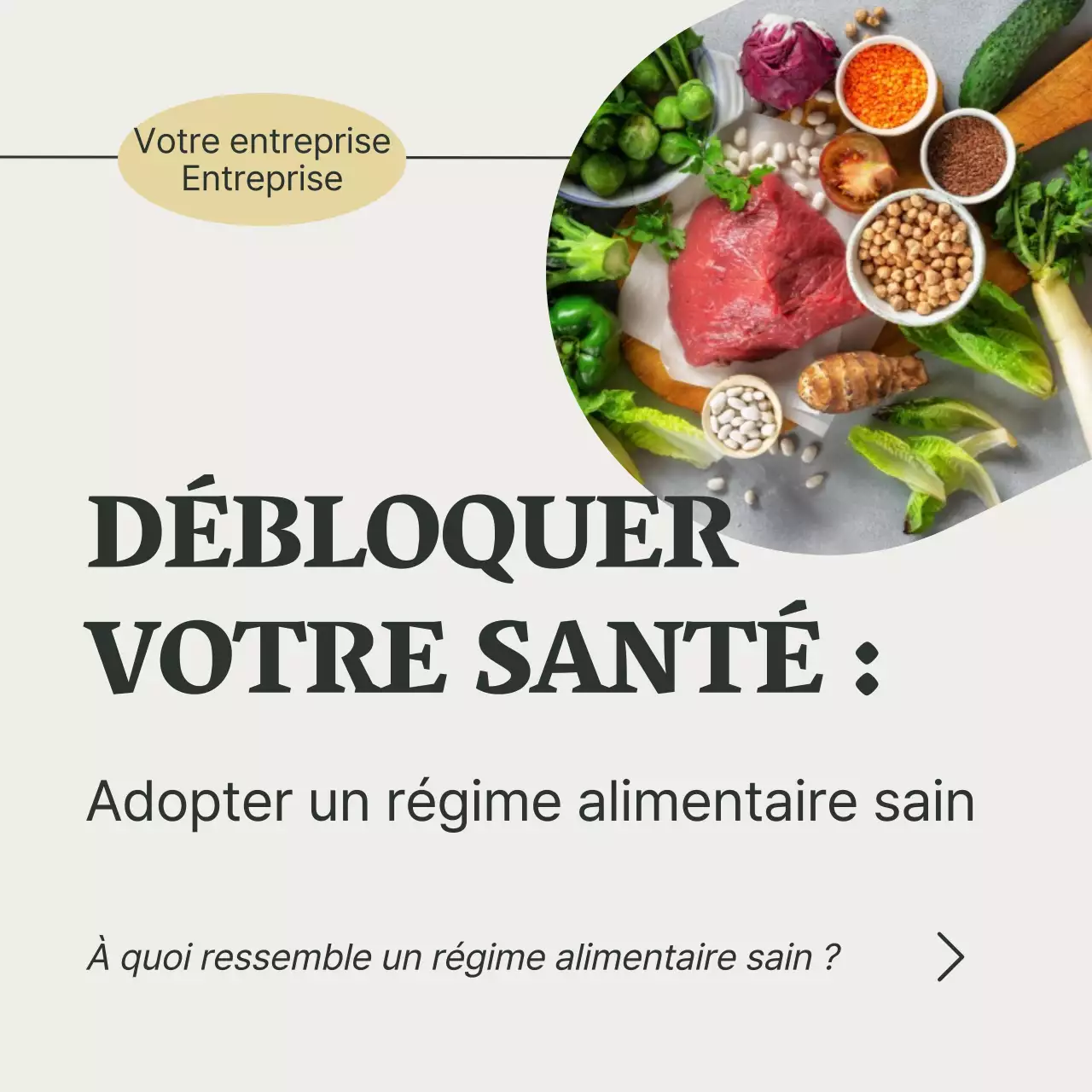 Gris et vert Guide de l'alimentation saine et du régime alimentaire