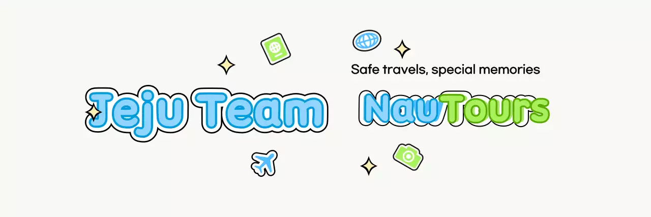 Design a cute tour guide with clouds and different icons