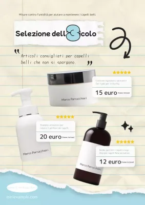 Articoli di tendenza per la cura dei capelli color avorio e azzurro per la stagione delle piogge Annuncio introduttivo.