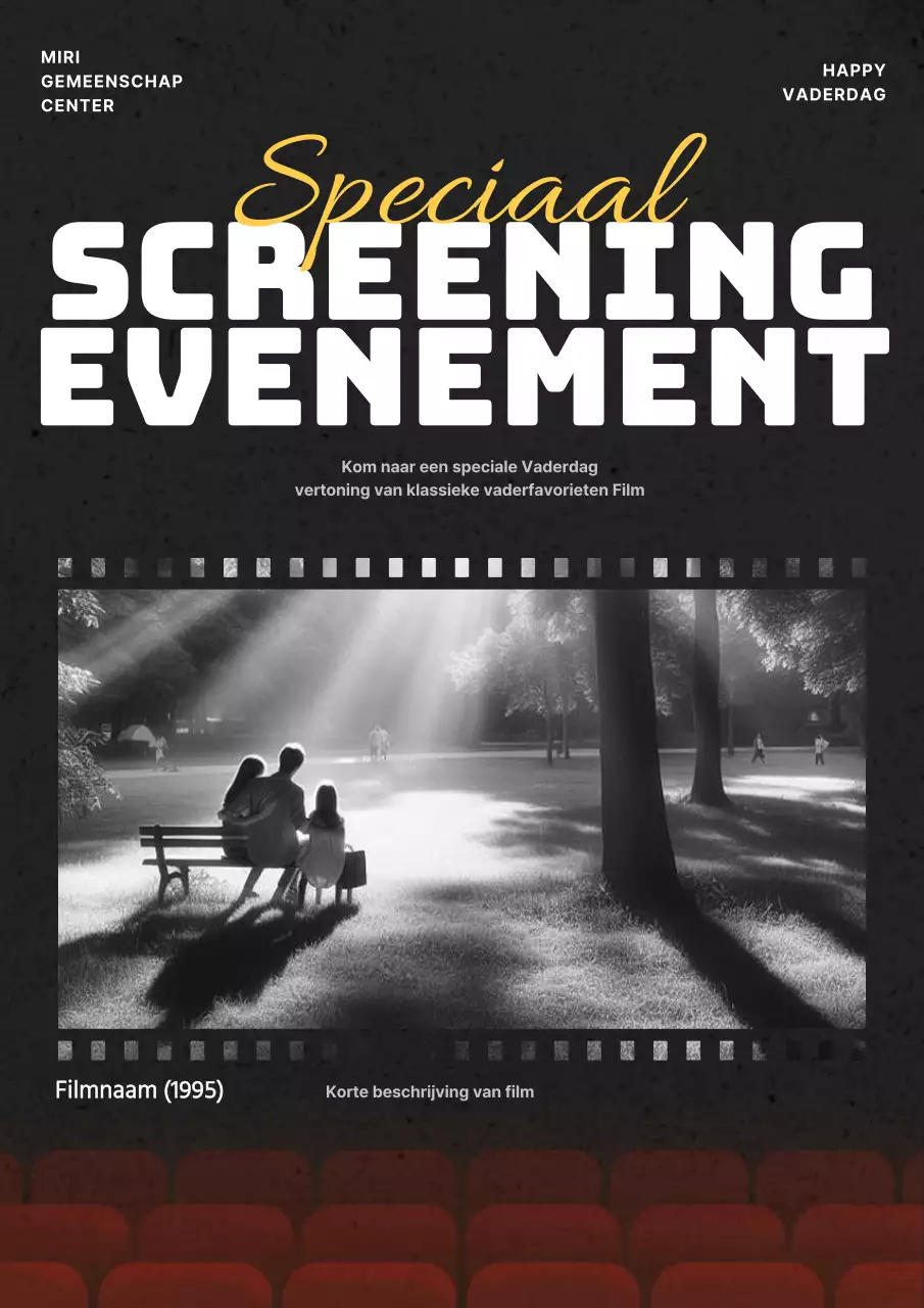 Promoot een eenvoudige zwart-rode Moederdag filmvoorstelling