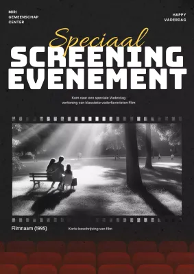 Promoot een eenvoudige zwart-rode Moederdag filmvoorstelling