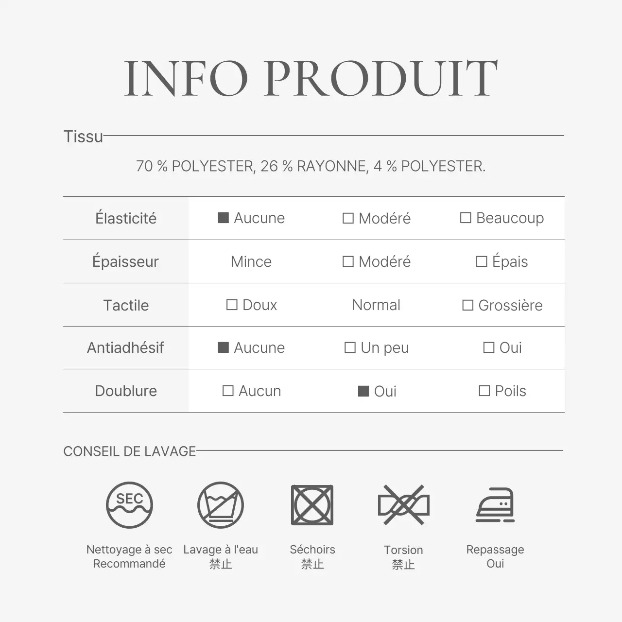 Un centre commercial de mode décoré avec un style simple d'emoji blancs et gris, avec les instructions et précautions nécessaires.