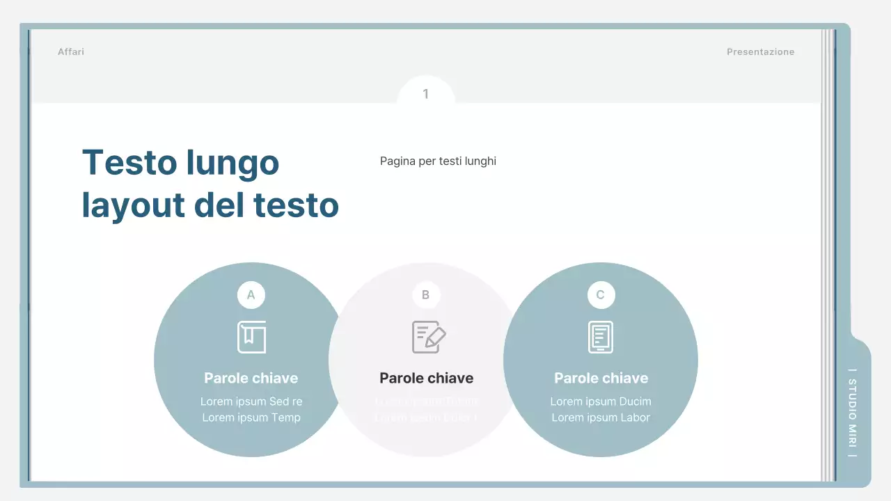 Un semplice prospetto di formazione in azzurro e grigio