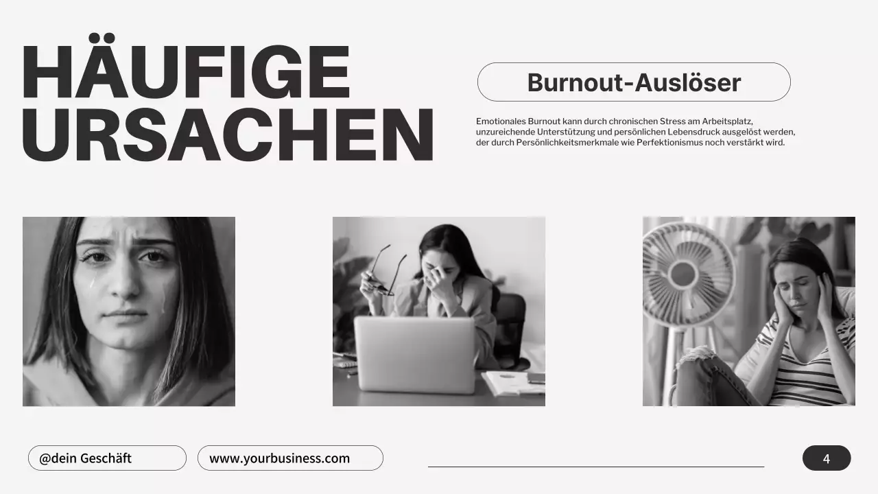 Grau Schwarz Minimalistisch Emotionales Burnout Tipps
