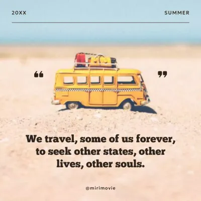 Yellow Retro Travel Announcement Social Media Post