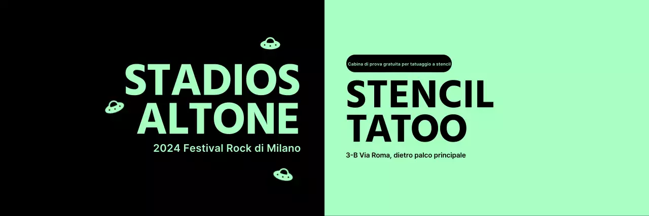 Concept design per il festival con combinazione di colori nero e pastello.