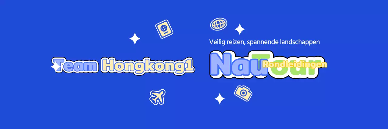 Ontwerp een leuke reisgids met wolken en verschillende pictogrammen