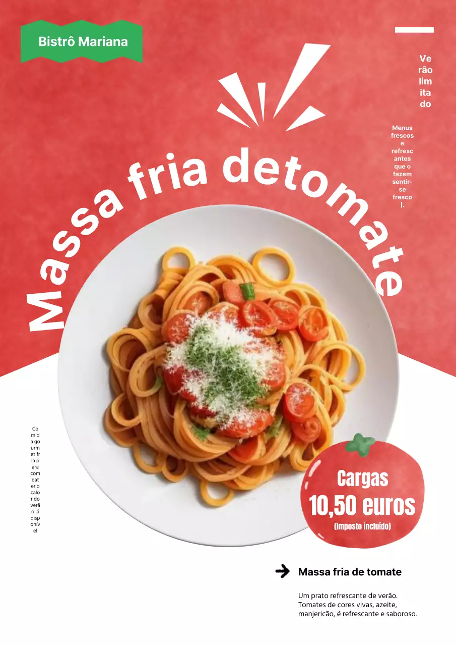 Promover alimentos sazonais de verão retro em vermelho e branco.