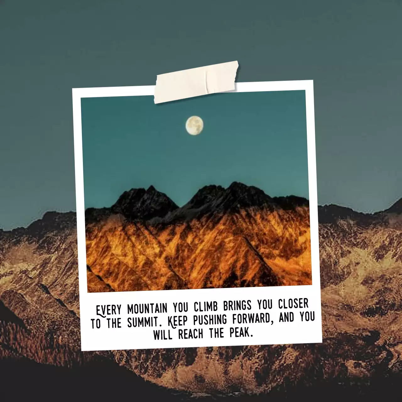 Orange Rustic Motivation Poster Social Media Post