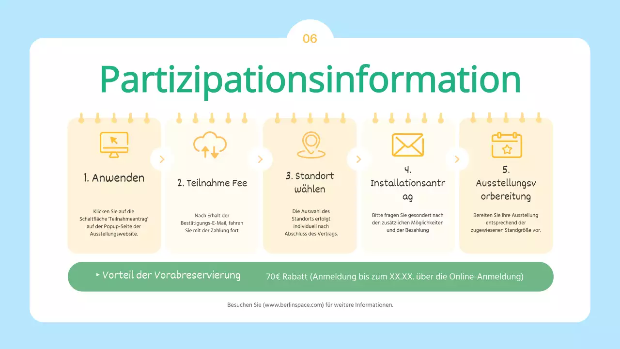 Der hellblaue und gelbe Aufruf für Aussteller auf der Kids Fair