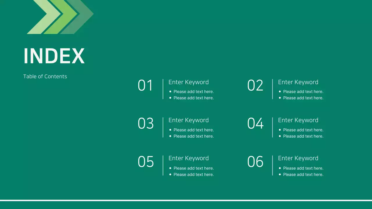 A simple corporate report in green