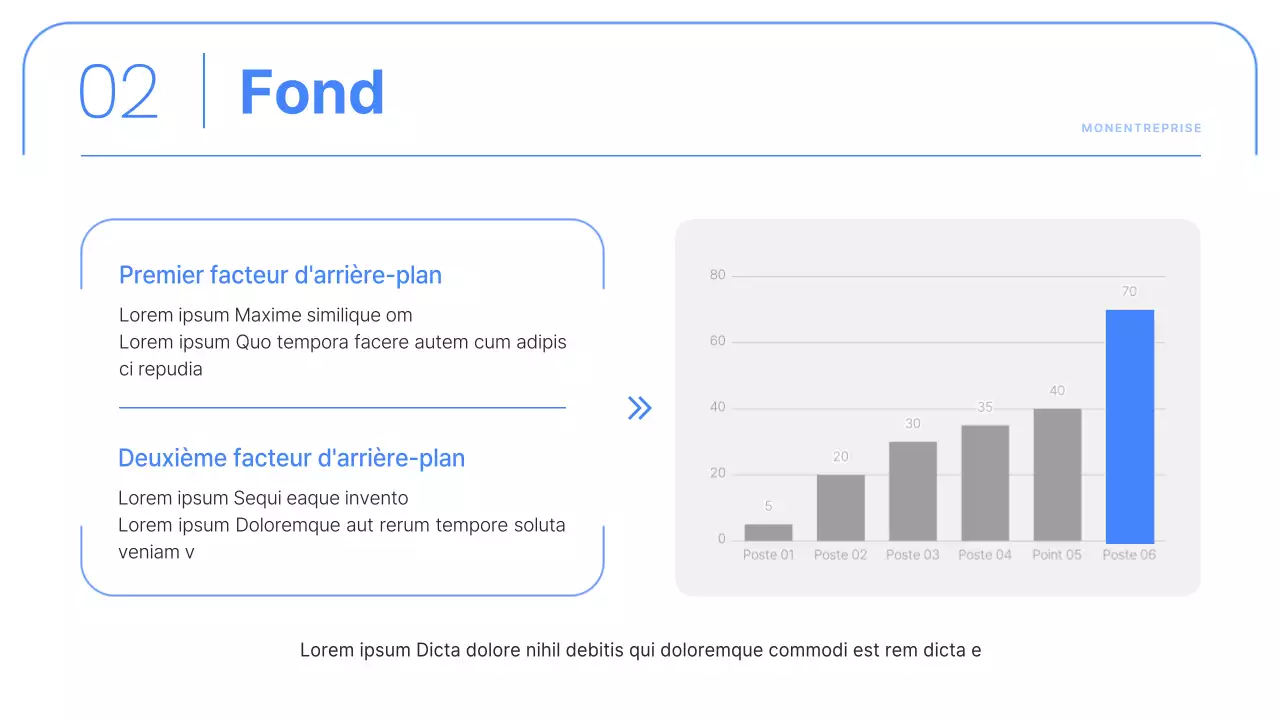 Rapports d'entreprise simples en bleu
