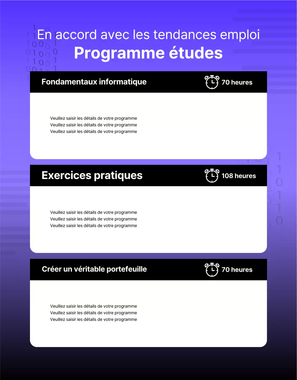 Un simple avis de recrutement de diplômés en violet et noir
