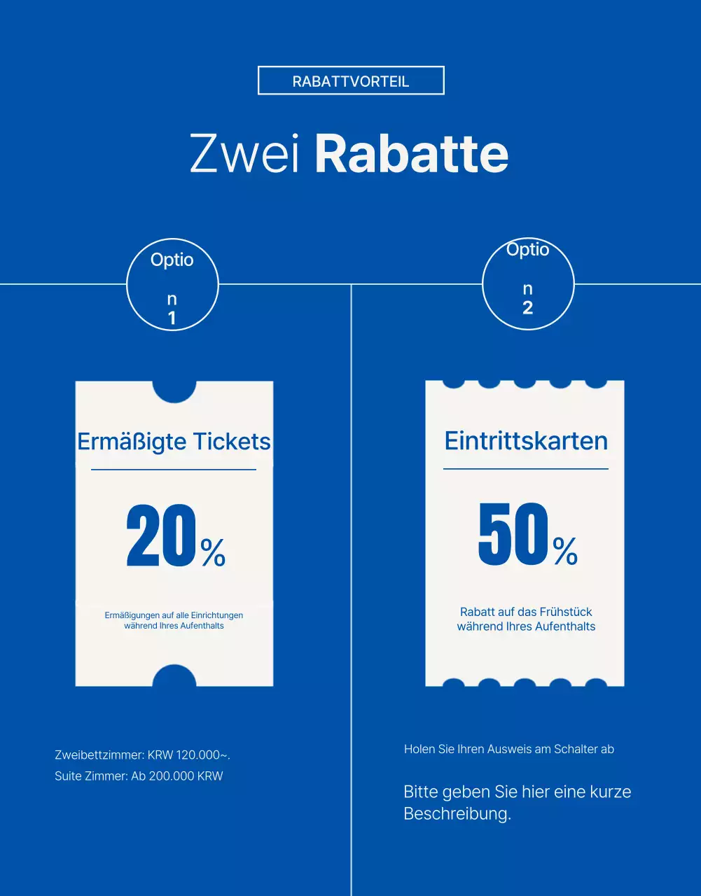 Werben Sie für ein einfaches Hotel für die Sommersaison in Blau