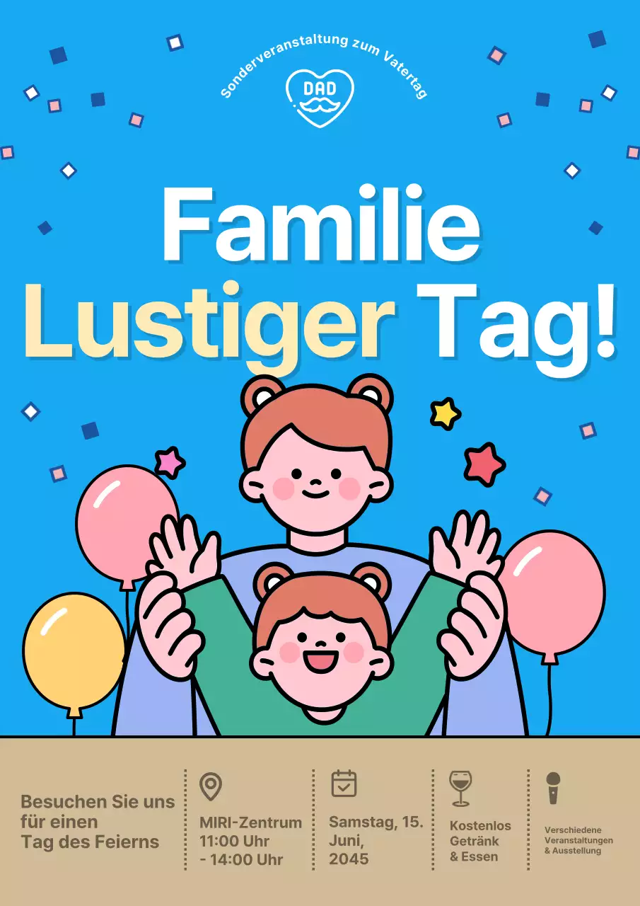 Werben Sie für ein gemütliches Muttertagsfest in Hellblau und Beige