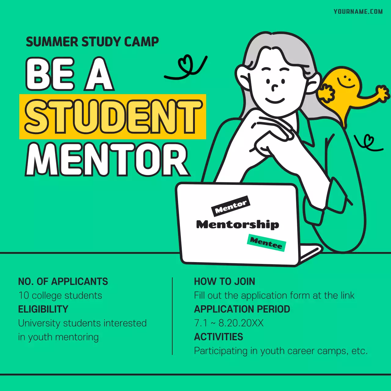 민트 모던 멘토십 모집 소셜 미디어 게시물