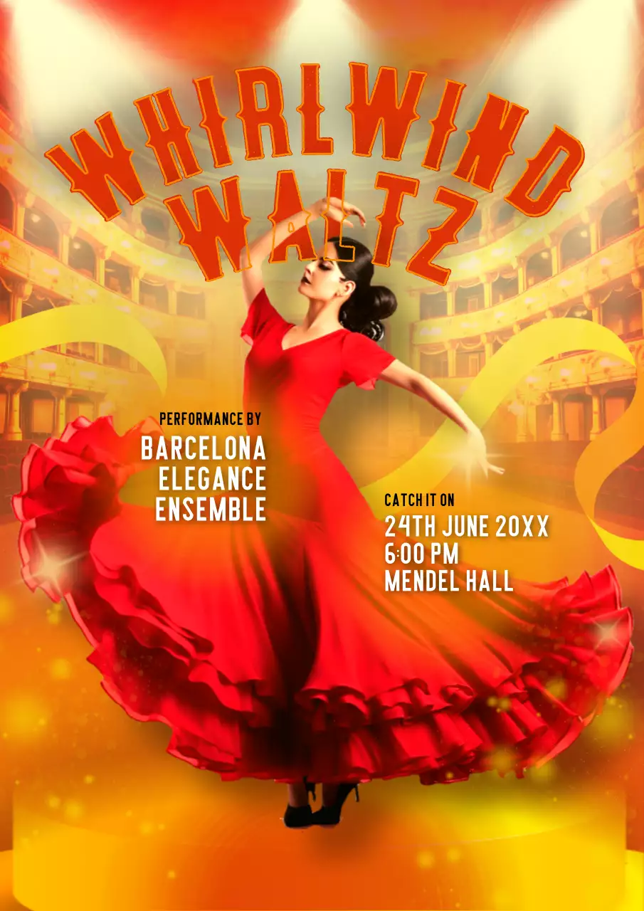 Red Elegant Dance Event Poster