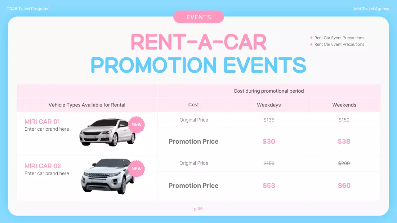 Promote a pretty spring travel promotion in light blue pink