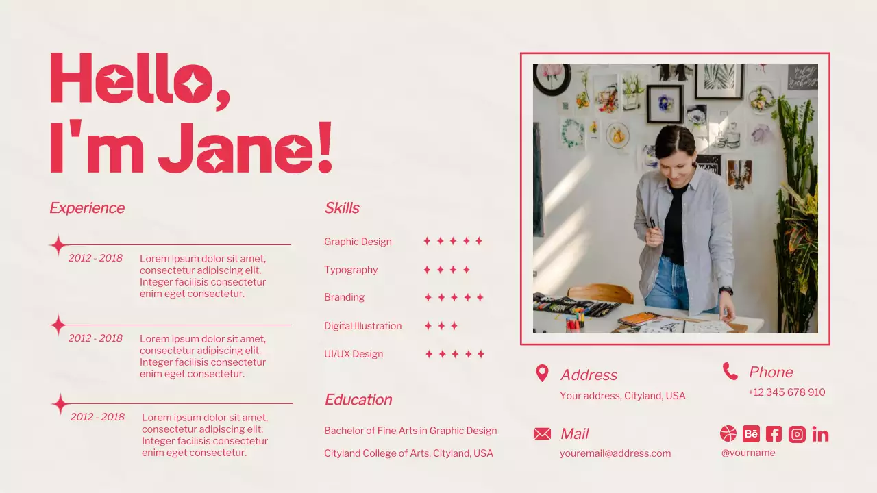 Red Modern Portfolio Resume Presentation