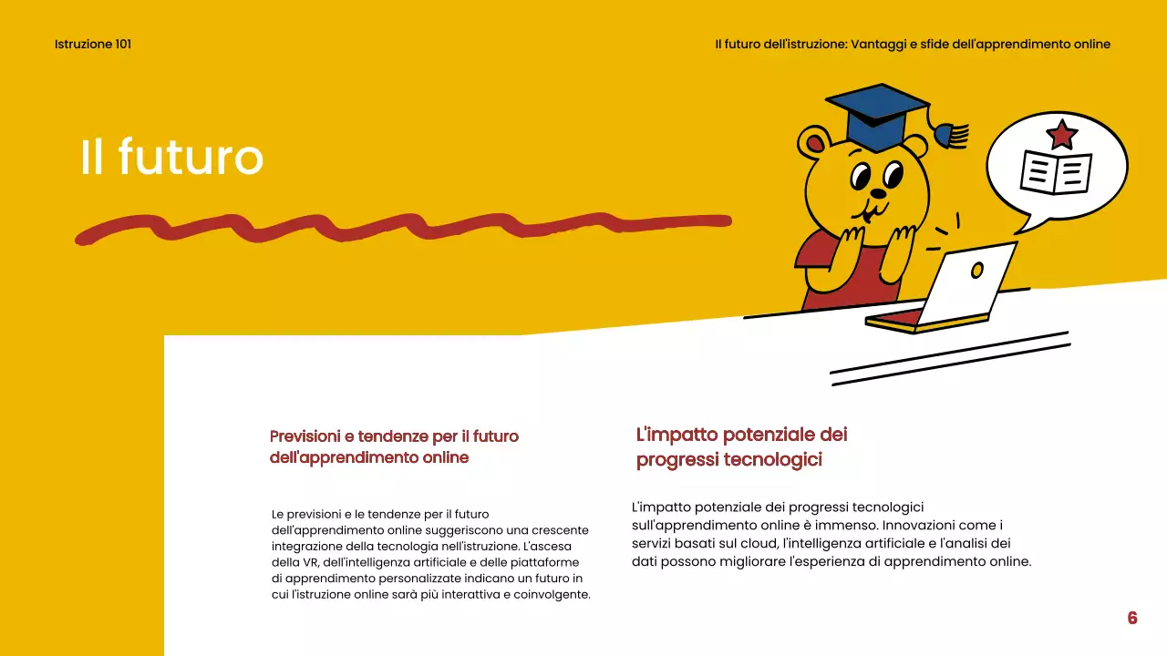 Blu e rosso Materiale di classe semplice per l'apprendimento online