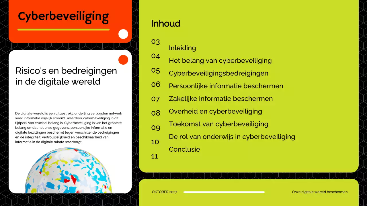 Red And Lime Modern Cybersecurity Lesmateriaal