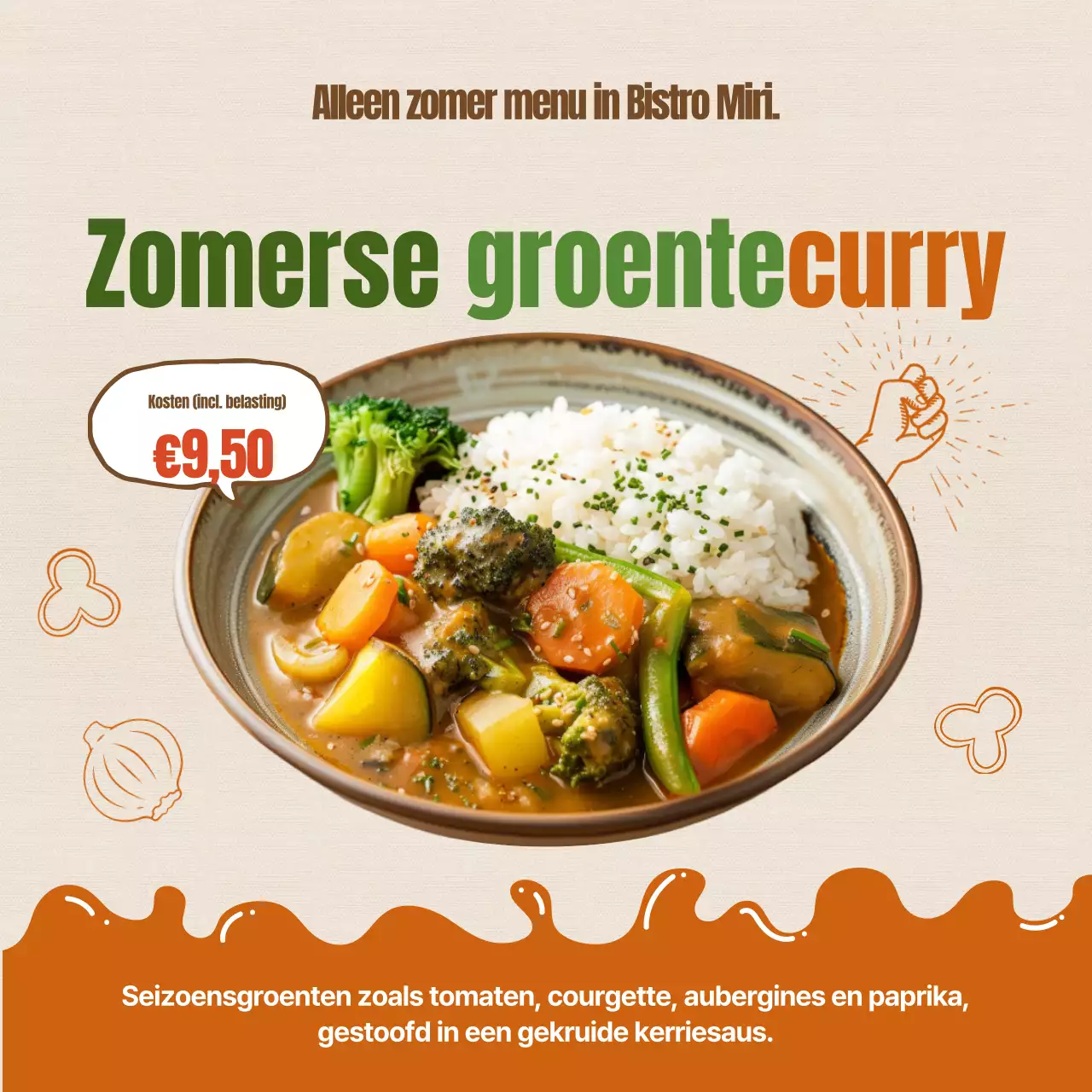 Promoot vintage zomerse seizoensproducten in beige en bruin