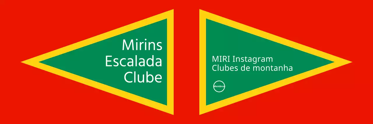 Desenho concetual para um clube de montanha com cores fortes