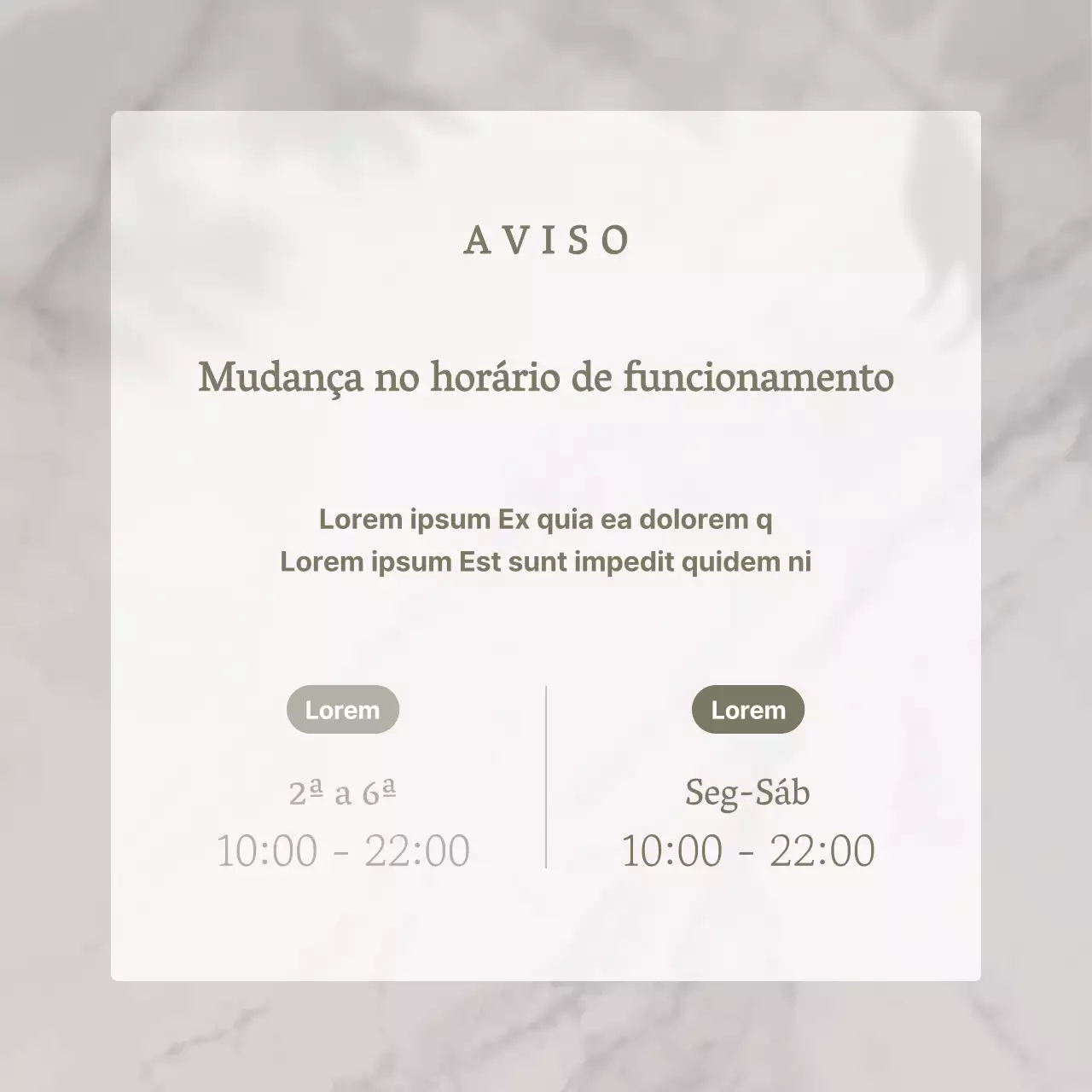 Um guia simples em branco e caqui para alterar o seu horário de funcionamento