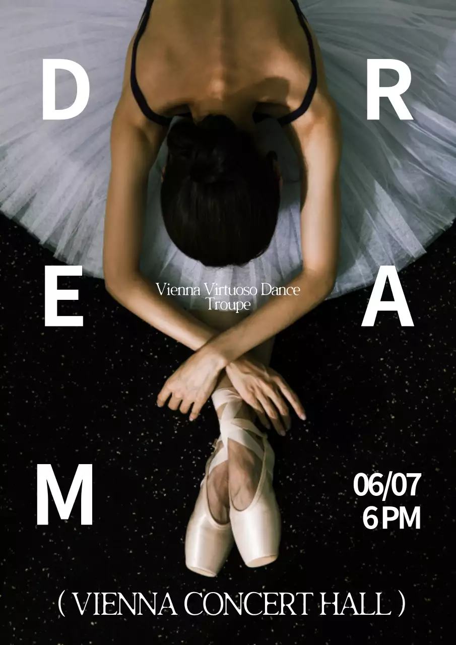White Elegant Ballet Event Poster