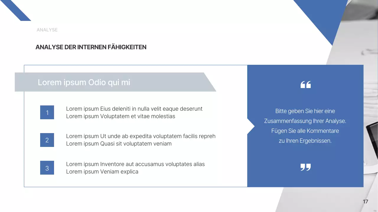 Ein einfacher Unternehmensbericht in Blau und Hellblau